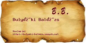 Bulyáki Balázs névjegykártya